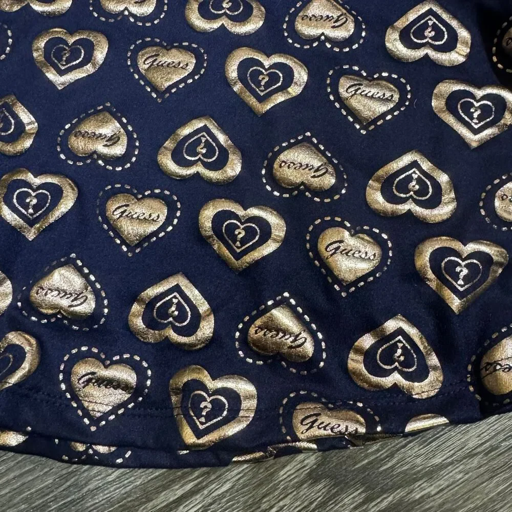 Guess 4T Black and Gold Hearts Dress